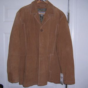 MENS WILSONS SUEDE LEATHER TAN JACKET XL NWT
